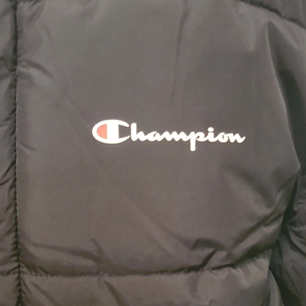 Champion Black Bomber Jacket with White Accents